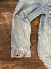 Load image into Gallery viewer, Faith Inspired Embellished Denim Jacket (Size Medium) | Custom Christian Statement Jacket