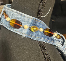 Load image into Gallery viewer, Denim Reborn Statement Necklace | One-of-a-Kind Upcycled Wearable Art