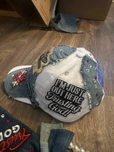 Load image into Gallery viewer, Faith & Designer Inspired Bling Set – Custom Embellished Hat & Statement Necklace
