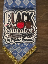 Load image into Gallery viewer, Black Educator Statement Tie Necklace – Handmade Teacher Jewelry Gift