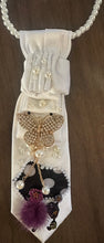 Load image into Gallery viewer, Prince-Inspired Pearl Embellished Statement Necktie – Handmade Couture Accessory