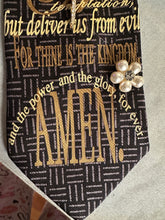 Load image into Gallery viewer, Christian Scripture Statement Tie | Amen Faith Necktie | Rhinestone Cross Religious Fashion Accessory