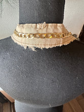 Load image into Gallery viewer, Boho Fringe Denim Vest Necklace – Handmade Upcycled Statement Piece | Western Festival Fashion | One-of-a-Kind Wearable Art