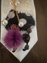 Load image into Gallery viewer, Prince-Inspired Pearl Embellished Statement Necktie – Handmade Couture Accessory