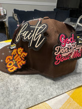 Load image into Gallery viewer, Faith-Based Custom Rhinestone size 7-5/8 fitted Hat – “Fashion Junkie” Christian Streetwear Cap
