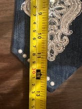 Load image into Gallery viewer, Denim Statement Necktie Necklace | Upcycled Glam Western-Inspired Fashion Accessory | Handmade Boutique Jewelry