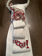 Load image into Gallery viewer, Crimson Elephant Necktie Necklace | Upcycled Statement Jewelry