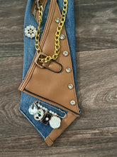 Load image into Gallery viewer, Upcycled Denim Statement Necklace | Boho Luxe Mixed Media Jewelry | 252 Bling Exclusive