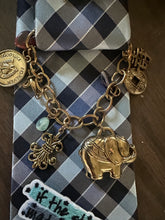 Load image into Gallery viewer, “So Will I” Faith Statement Neck Tie | Elephant Charm Embellished Tie | Inspirational Quote Accessory