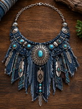Load image into Gallery viewer, Custom Handmade denim necklace Waitlist