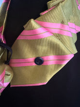 Load image into Gallery viewer, Statement Ruffle Tie Necklace – Pink & Gold Butterfly Accent