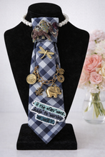 Load image into Gallery viewer, “So Will I” Faith Statement Neck Tie | Elephant Charm Embellished Tie | Inspirational Quote Accessory
