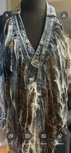Load image into Gallery viewer, Upcycled Denim Fringe Necklace &amp; Tassel Earrings Set | Handmade Boho Western Statement Jewelry
