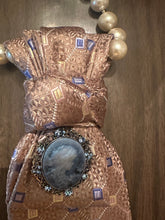 Load image into Gallery viewer, Vintage Cameo Necktie Statement Necklace with Pearl Collar
