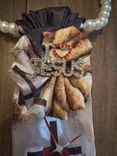 Load image into Gallery viewer, Prayer Changes Things Statement Tie | Christian Cross Neck Tie | Faith-Based Embellished Tie | Inspirational Church Accessory
