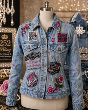 Load image into Gallery viewer, Pretty Girl Custom Evolution Indigo Denim Jacket | Handcrafted Bling Statement Jacket
