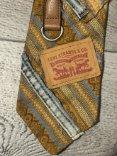 Load image into Gallery viewer, Upcycled Necktie Necklace with Denim, Pearls &amp; Vintage-Inspired Details
