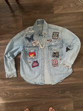 Load image into Gallery viewer, Faith Inspired Embellished Denim Jacket (Size Medium) | Custom Christian Statement Jacket
