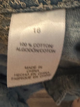 Load image into Gallery viewer, Faith-Inspired Embroidered Denim Jacket | Size 16 | Custom Patch Christian Statement Jacket
