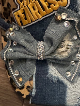 Load image into Gallery viewer, Custom Denim Statement Set – Embellished Hat &amp; Designer-Inspired Tie with Afrocentric Art
