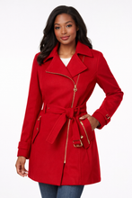 Load image into Gallery viewer, Size Medium MICHAEL Michael Kors, red wool blend peacoat
