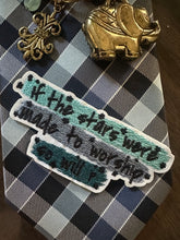 Load image into Gallery viewer, “So Will I” Faith Statement Neck Tie | Elephant Charm Embellished Tie | Inspirational Quote Accessory
