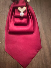 Load image into Gallery viewer, Repurposed Burgundy Necktie Necklace with Elephant Brooch | Statement Upcycled Jewelry

