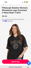 Load image into Gallery viewer, Size L NWT Pittsburg Steelers oversized V-Neck

