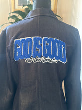 Load image into Gallery viewer, Faith Statement Denim Blazer – “God Is Good” Limited Edition
