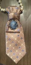 Load image into Gallery viewer, Vintage Cameo Necktie Statement Necklace with Pearl Collar
