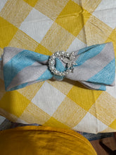 Load image into Gallery viewer, Aqua &amp; Silver Bow Necklace with Pearls &amp; Butterfly Brooch | Elegant Statement Jewelry | 252 Bling
