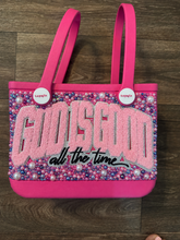 Load image into Gallery viewer, Custom Bling Queen Faith Tote – Pink Pearl Embellished Handbag
