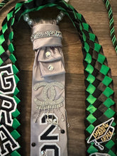 Load image into Gallery viewer, 2026 Custom Graduation Necktie &amp; Stole Set – Green, Black &amp; Silver Senior Keepsake
