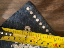 Load image into Gallery viewer, Denim Statement Necktie Necklace | Upcycled Glam Western-Inspired Fashion Accessory | Handmade Boutique Jewelry
