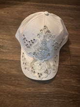 Load image into Gallery viewer, Bridal Embellished Baseball Cap – Crystal &amp; Lace Wedding Hat | Bride Statement Accessory
