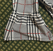 Load image into Gallery viewer, Size 1X grey plaid sheath dress with three-quarter bell sleeves
