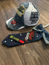 Load image into Gallery viewer, Faith &amp; Designer Inspired Bling Set – Custom Embellished Hat &amp; Statement Necklace
