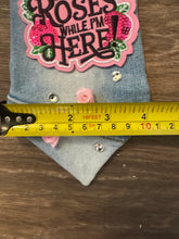 Load image into Gallery viewer, Mother’s Day Denim Tie Necklace – “Mom” Statement Bling (One of a Kind)
