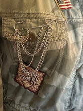 Load image into Gallery viewer, Custom Bling Camo Jacket – Women’s Statement Piece (Size Large Juniors)
