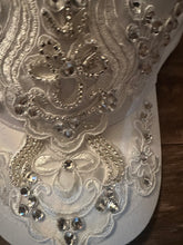 Load image into Gallery viewer, Bridal Embellished Baseball Cap – Crystal &amp; Lace Wedding Hat | Bride Statement Accessory
