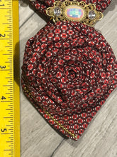 Load image into Gallery viewer, Autumn Opulence | Handmade Upcycled Necktie Rose Necklace with Pearls &amp; Vintage-Inspired Gold Brooch
