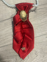Load image into Gallery viewer, The Olivia – Elegant Polka Dot Statement Necktie Necklace
