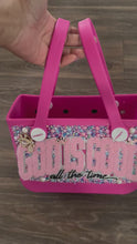 Load and play video in Gallery viewer, Custom Bling Queen Faith Tote – Pink Pearl Embellished Handbag
